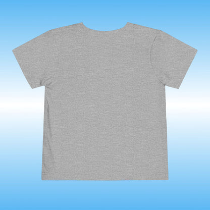 Plain gray t-shirt on a blue gradient background