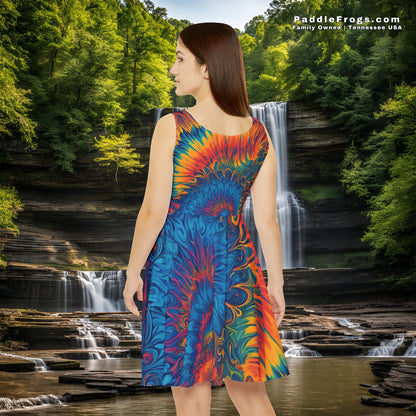 Women's tie dye skater sun dress