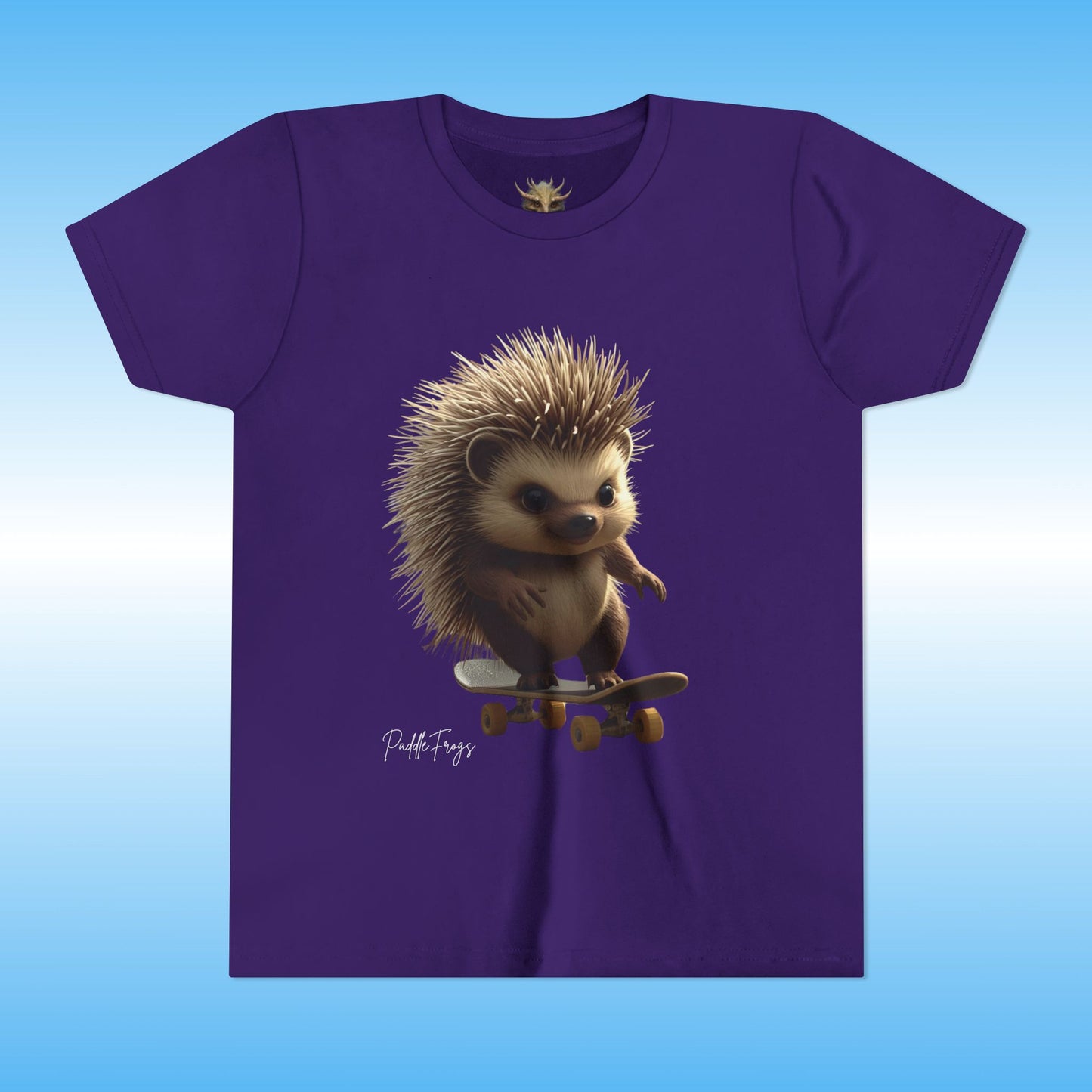 Edge the Hedgehog | Youth Skateboard T-Shirt | Paddle Frogs