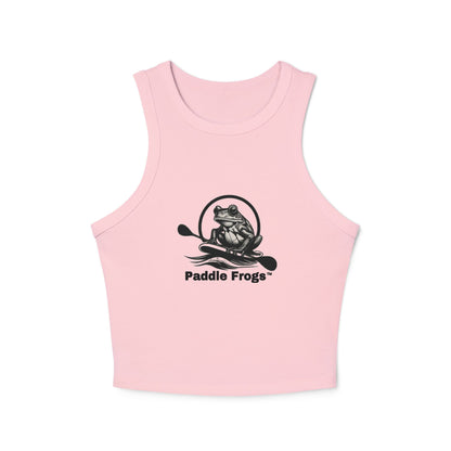 Women's Micro Rib Racer Tank Top Paddle Frogs