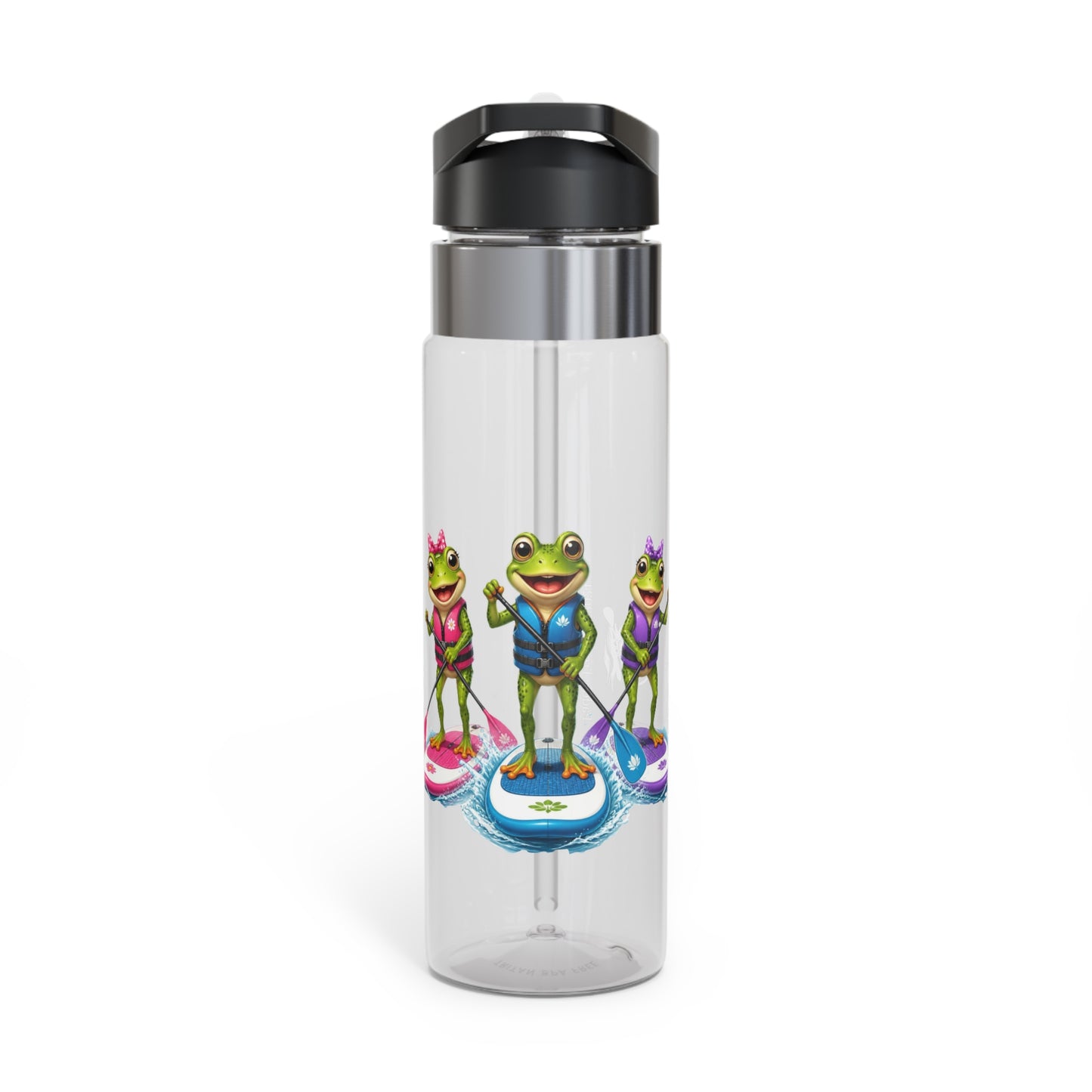 Frog Paddleboard 20oz Sport Bottle — Cute Paddleboarding Frog Design