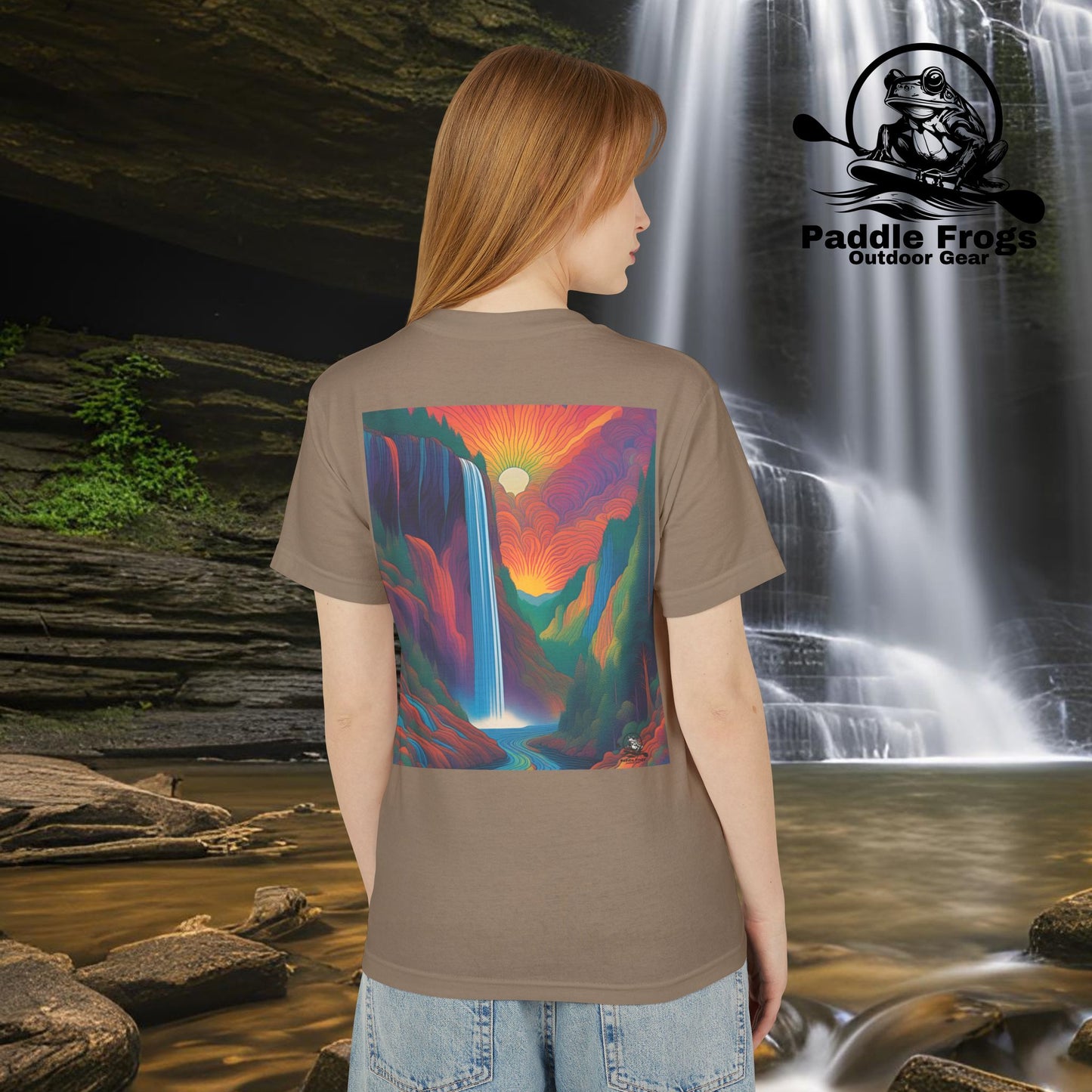 Mountain Sunrise Tee - Colorful Pop Art Design