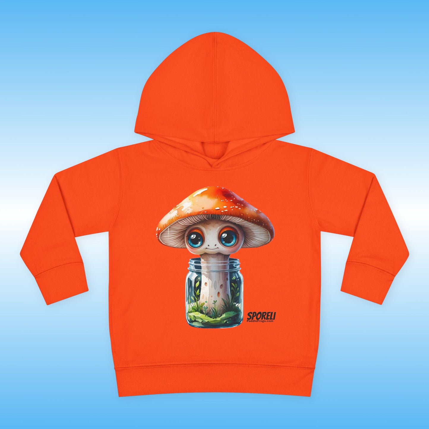 Sporeli Toddler Hoodie | Mushroom in a Jar | Paddle Frogs