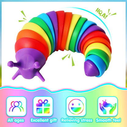 Rainbow Sensory 3D Fidget Slug Kids Toy
