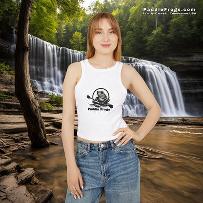 Women's Micro Rib Racer Tank Top Paddle Frogs