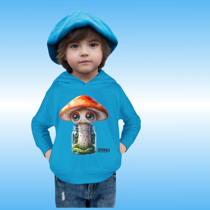 Sporeli Toddler Hoodie | Mushroom in a Jar | Paddle Frogs