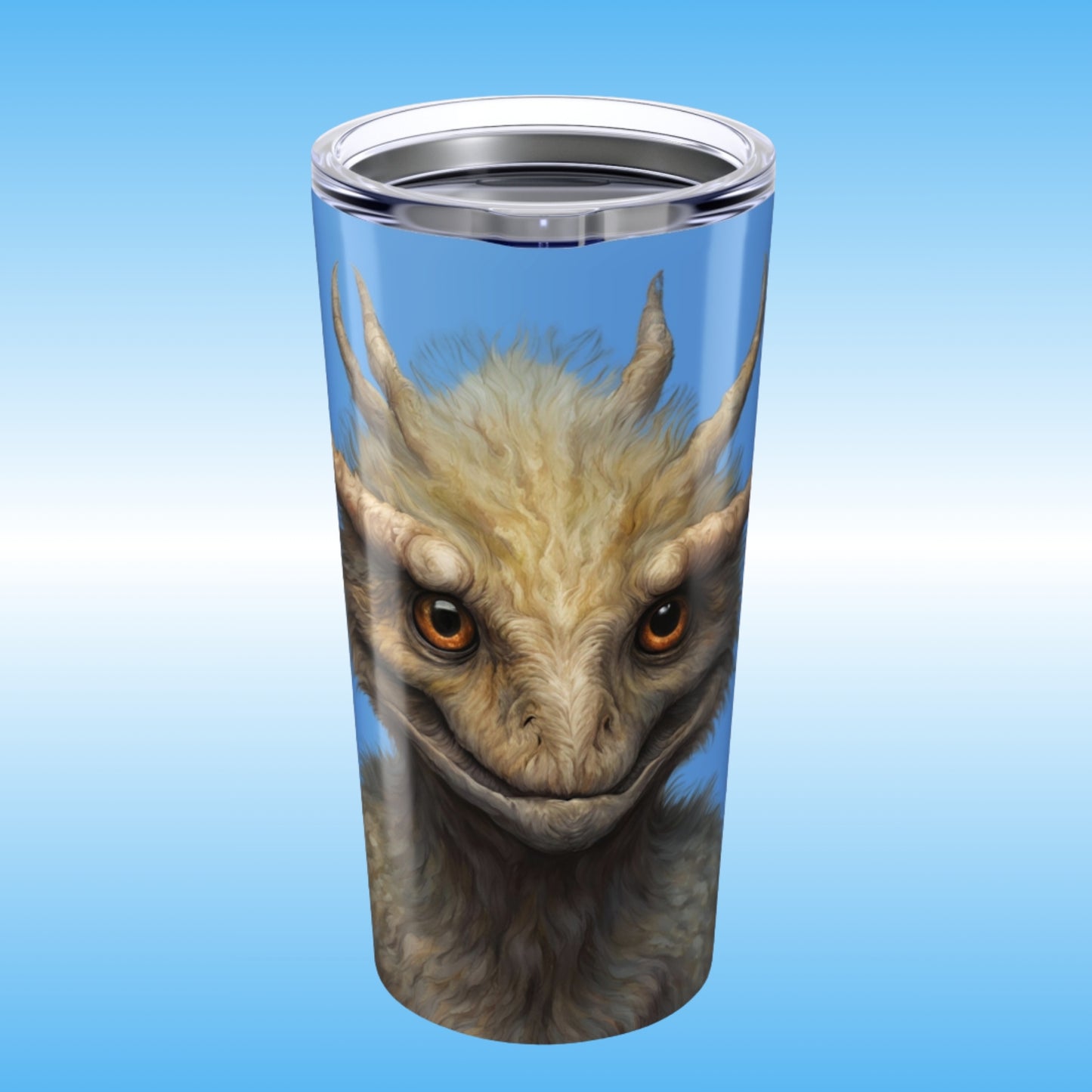 Zacharias 20oz Tumbler by Paddle Frogs blue design on a blue gradient background