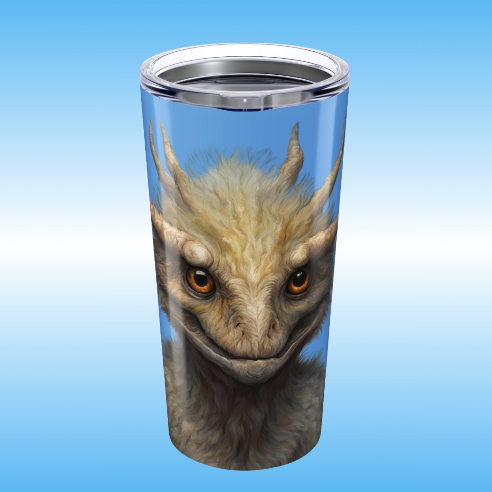 Zacharias 20oz Tumbler by Paddle Frogs blue design on a blue gradient background