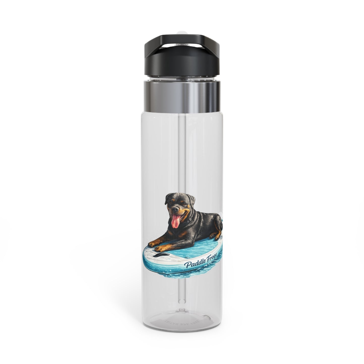 20oz Tritan Sport Bottle — Rottweiler on Pool Float Water Bottle