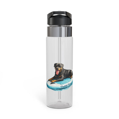 20oz Tritan Sport Bottle — Rottweiler on Pool Float Water Bottle