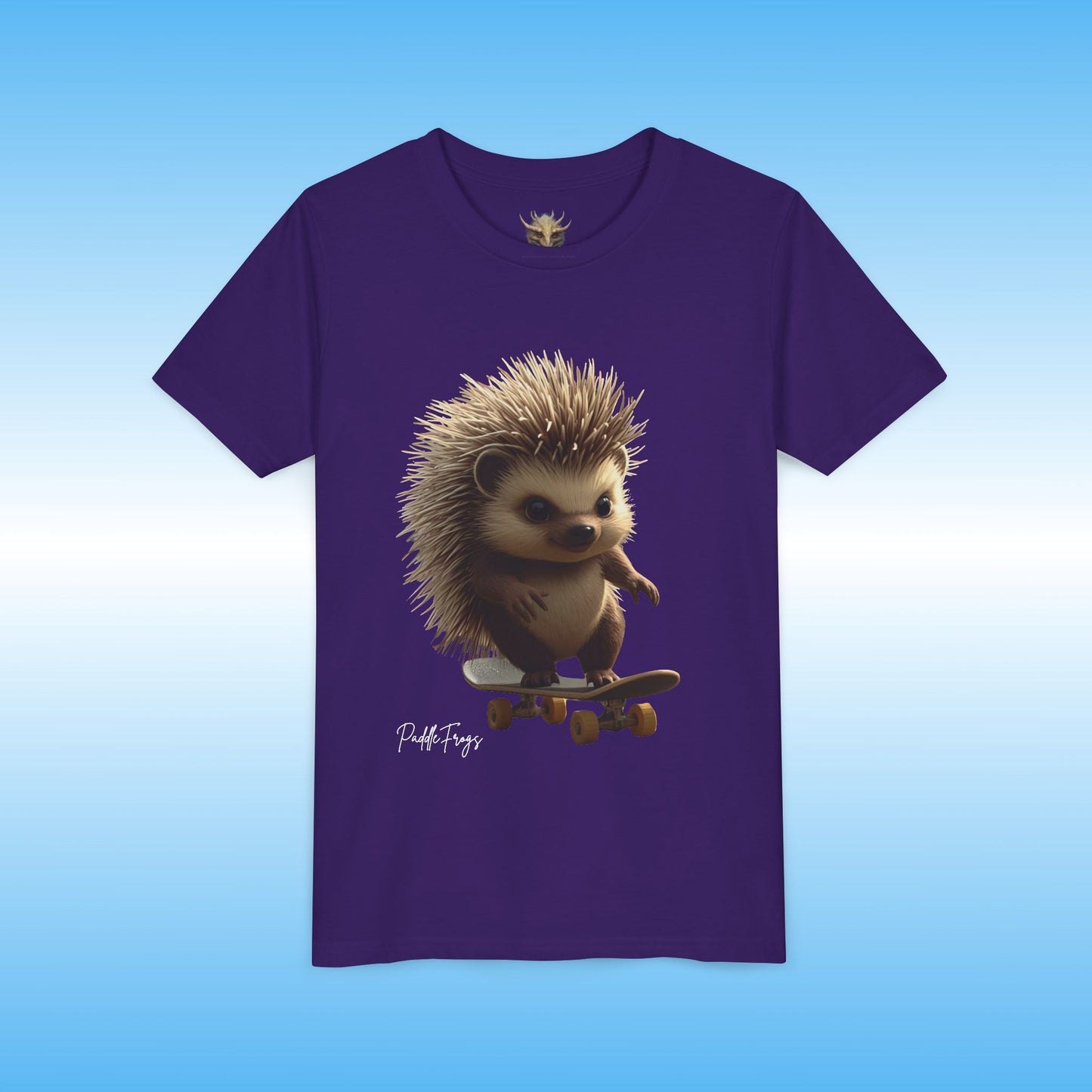Edge the Hedgehog | Youth Skateboard T-Shirt | Paddle Frogs