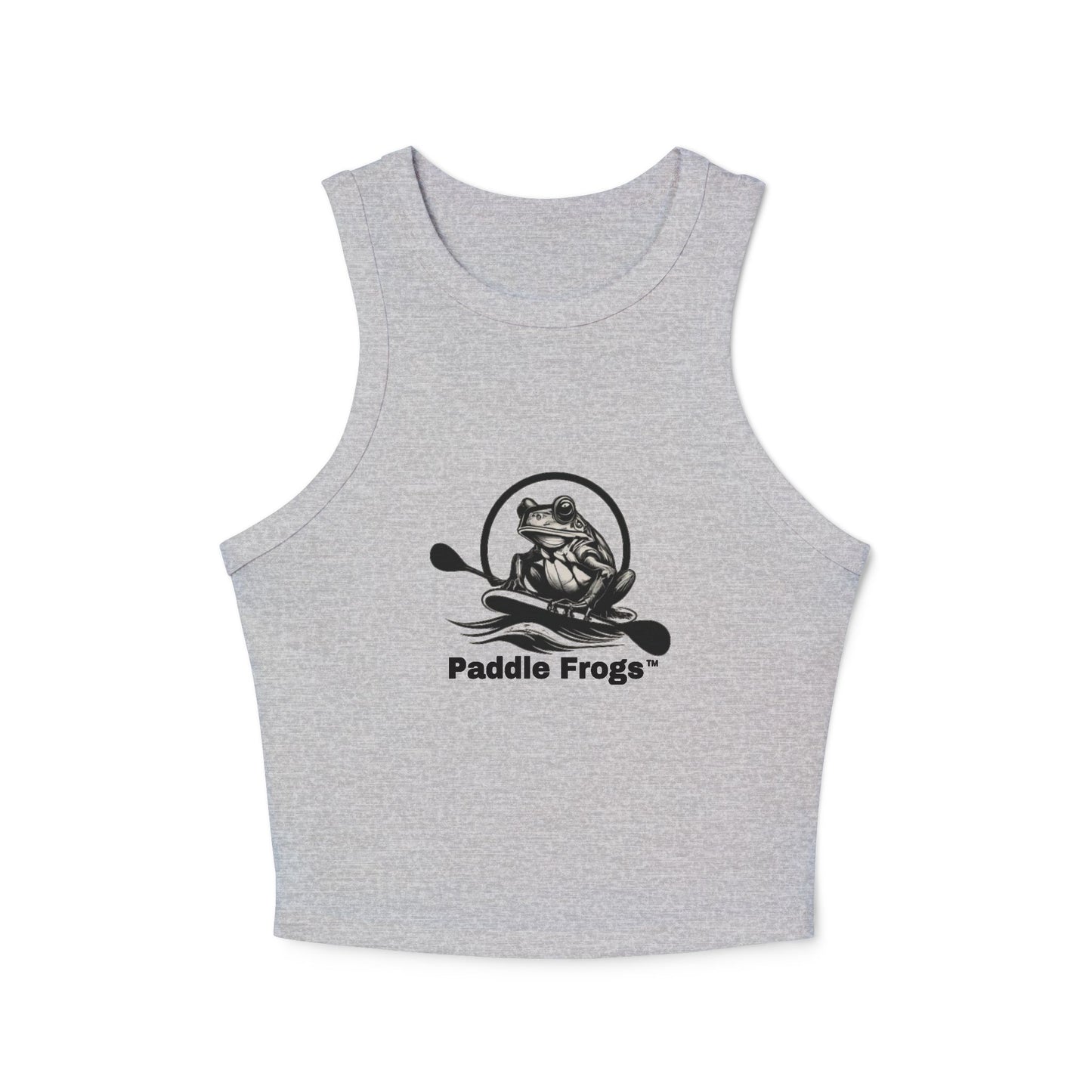 Women's Micro Rib Racer Tank Top Paddle Frogs