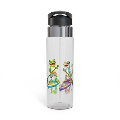 20oz Tritan Sport Bottle — Surfing Paddleboard Frogs Design