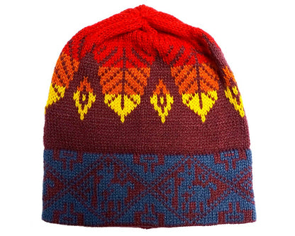 Multicolored Tribal Ethnic Design Winter Knit Beanie Hat