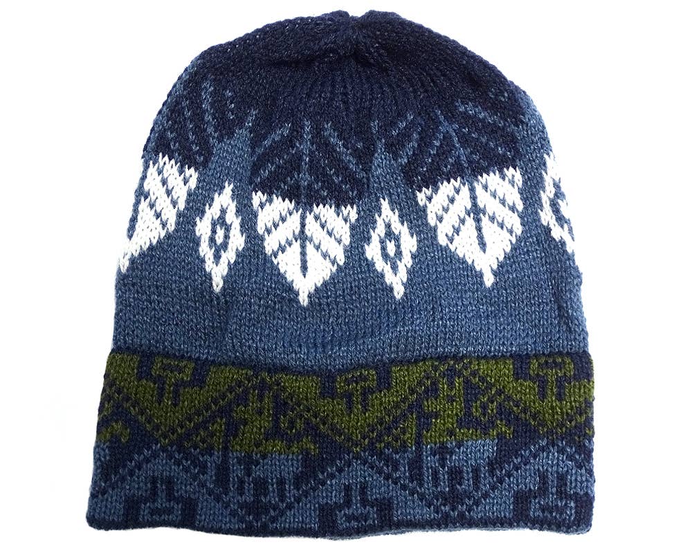 Multicolored Tribal Ethnic Design Winter Knit Beanie Hat