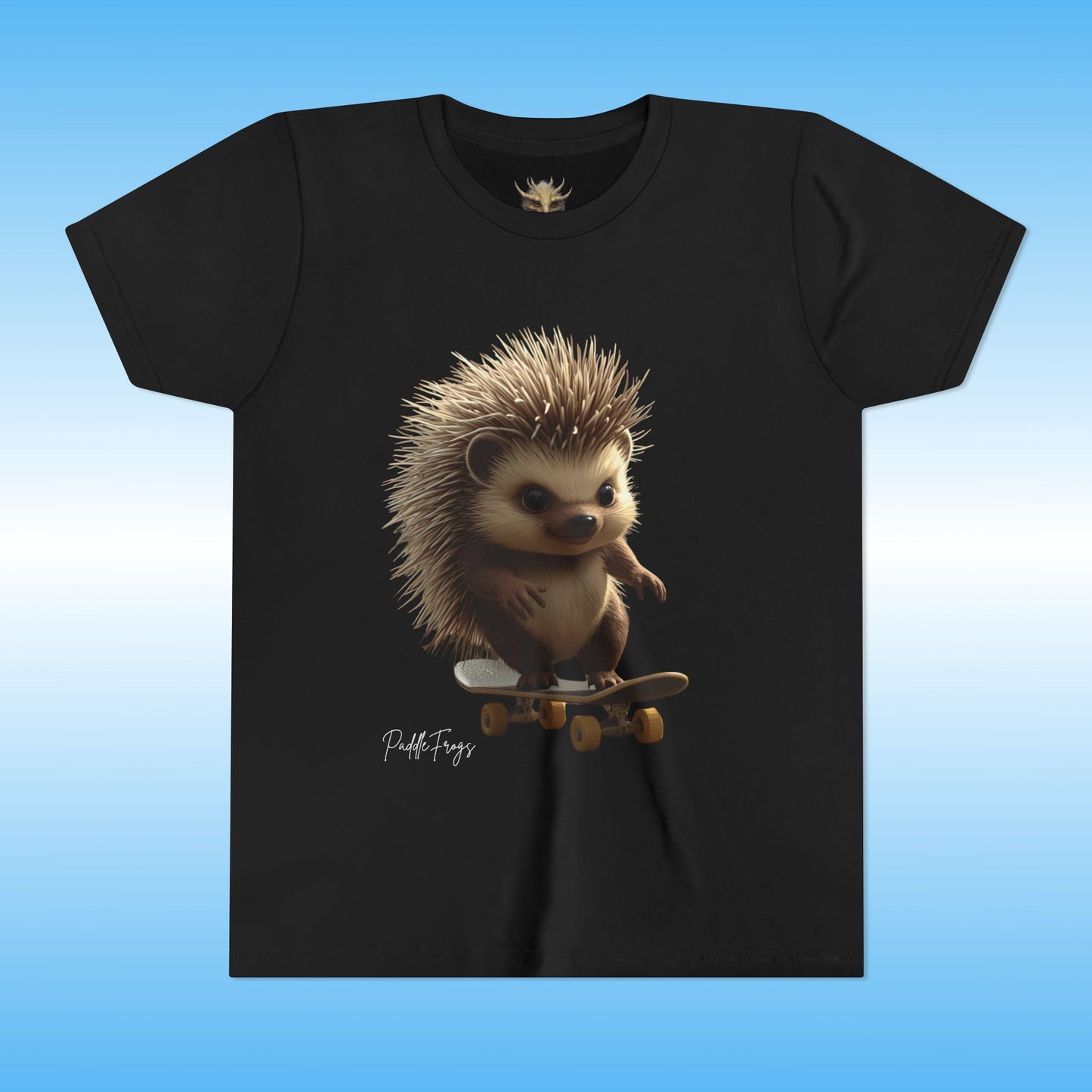 Edge the Hedgehog | Youth Skateboard T-Shirt | Paddle Frogs