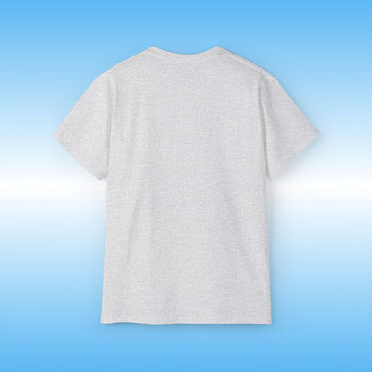 Plain gray t-shirt on a blue background