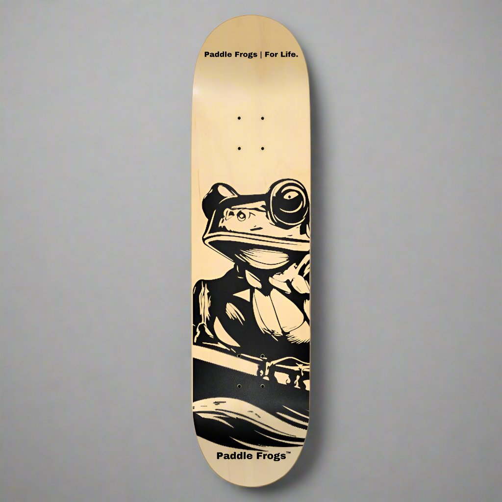 7 Layer Maple Paddle Frog Logo Art Skateboard Deck