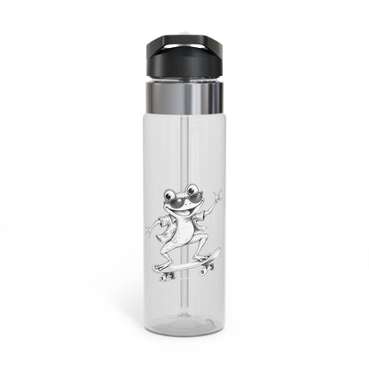 Skateboard Frog 20oz Tritan Sport Bottle — Clear 20oz Water Bottle for Kids & Teens