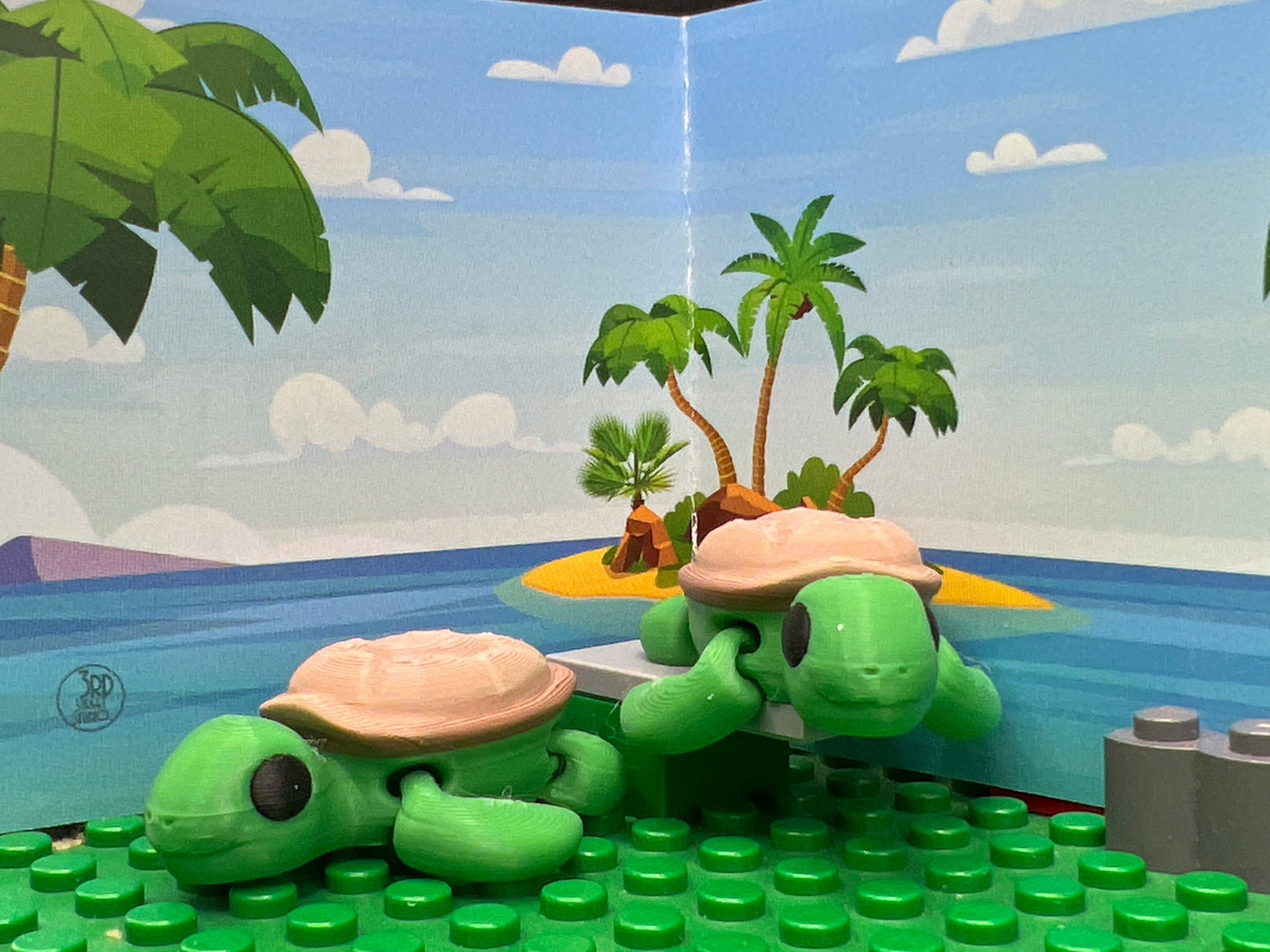 Beautiful Turtle Pocket Fidget Friend (with Colorful Play Scene)