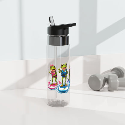 Frog Paddleboard 20oz Sport Bottle — Cute Paddleboarding Frog Design