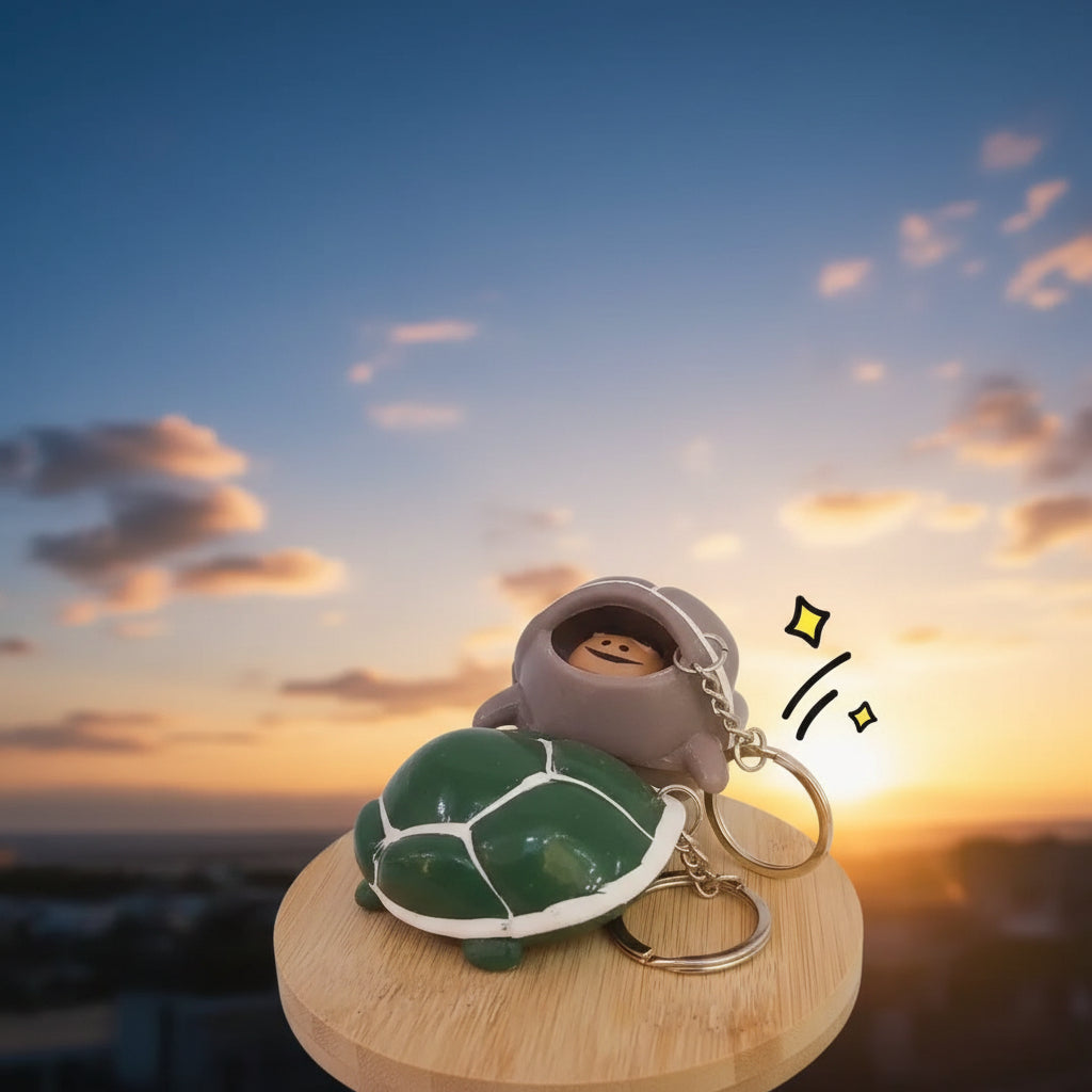 Turtle Pop-Out Sensory Fidget Back Pack Keychains