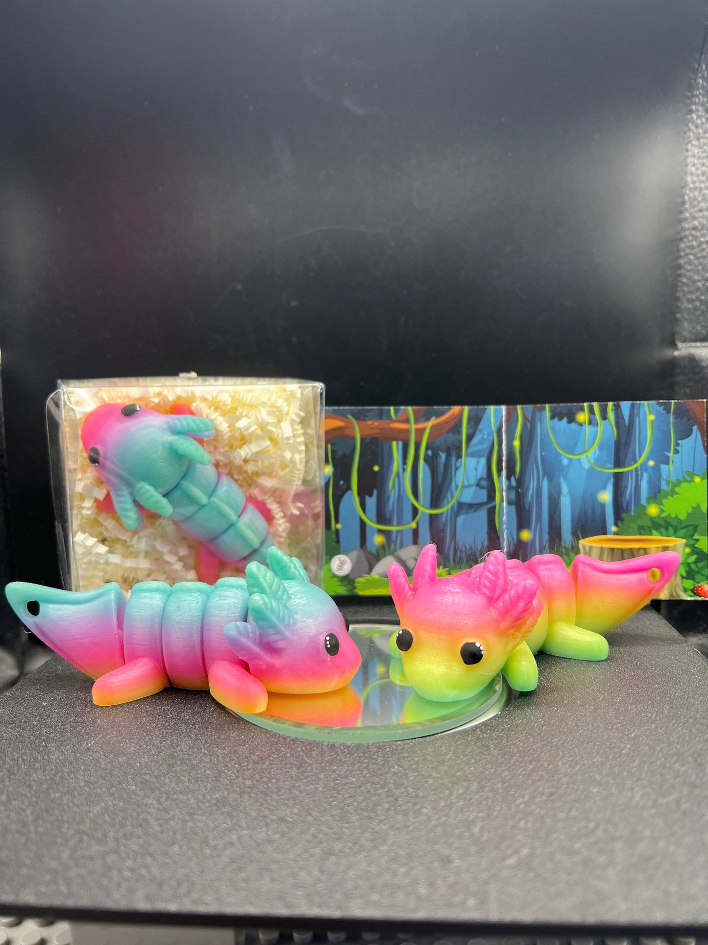 Adorable Axolotl Pocket Fidget Friend (with Colorful Play Scene)