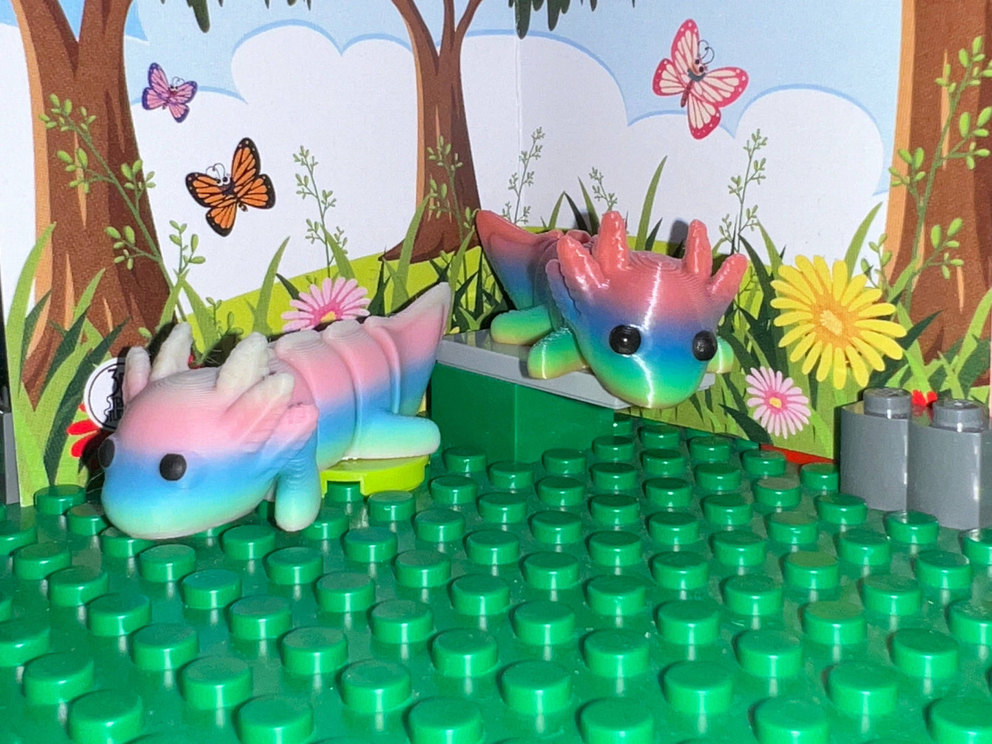Adorable Axolotl Pocket Fidget Friend (with Colorful Play Scene)