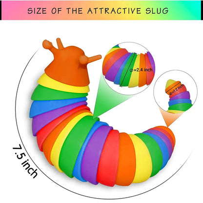 Rainbow Sensory 3D Fidget Slug Kids Toy