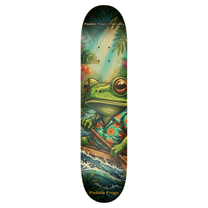 Adventure Hawaii 7.5 Skateboard deck by Paddle Frogs™ on a transparent background