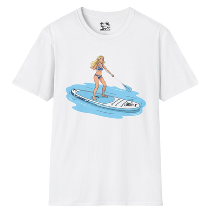 Aqua Babe Tee -Divine Escape  White on a transparent background