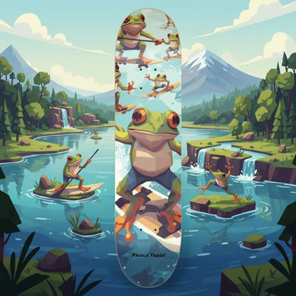 Balanced Frog 7.62" | Premium Skateboard Deck Paddle Frogs™ pro skate shop land and water surf design