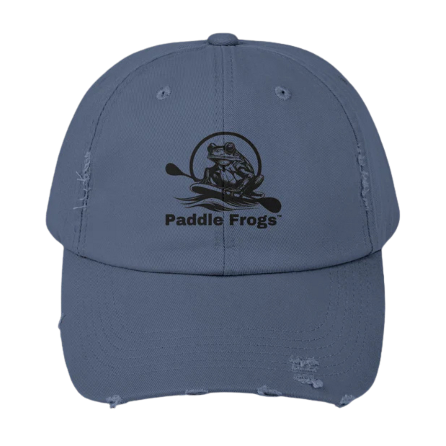 Ballcap - frayed and distressed (3 colors) Paddle Frogs™ Scotland Blue