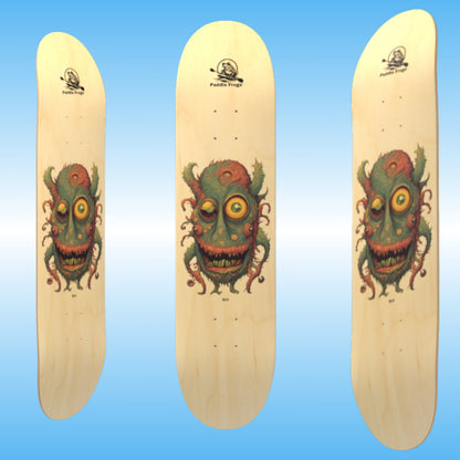 Bill | Professional skateboard deck by Paddle Frogs 3 angles | Beautiful Bill
