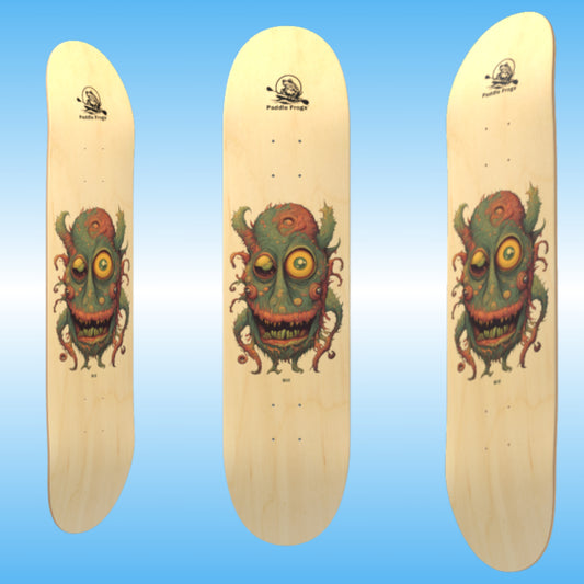 Bill | Professional skateboard deck by Paddle Frogs 3 angles | Beautiful Bill