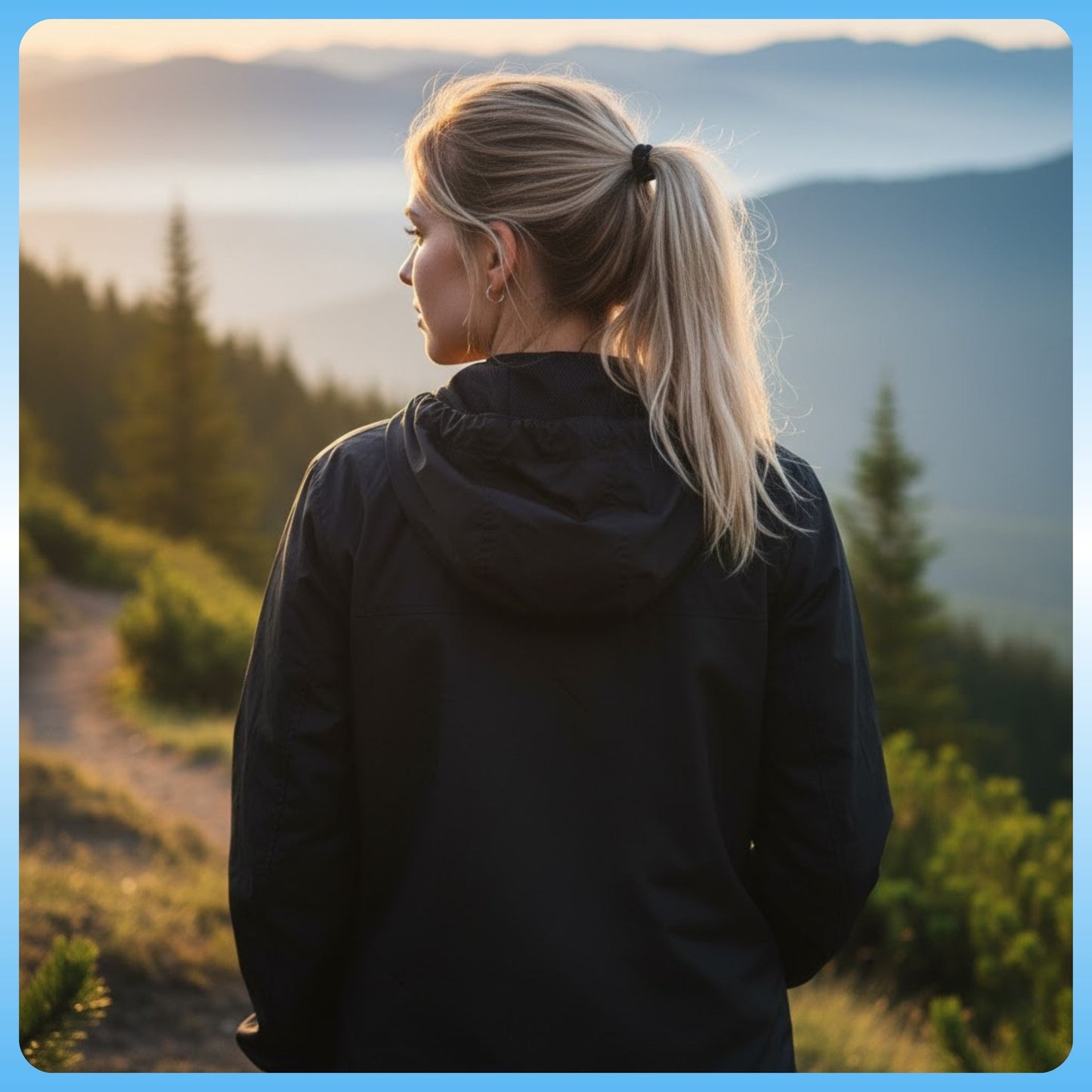 Black Windbreaker Hooded Jacket Paddle Frogs™ Backside