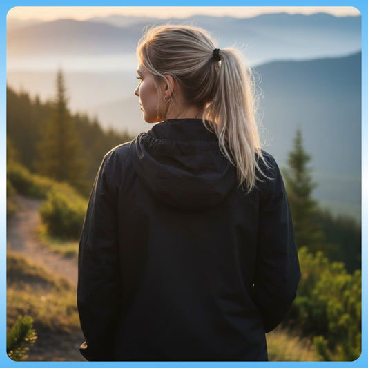 Black Windbreaker Hooded Jacket Paddle Frogs™ Backside