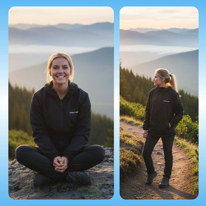 Black Windbreaker Hooded Jacket Paddle Frogs™ Front display