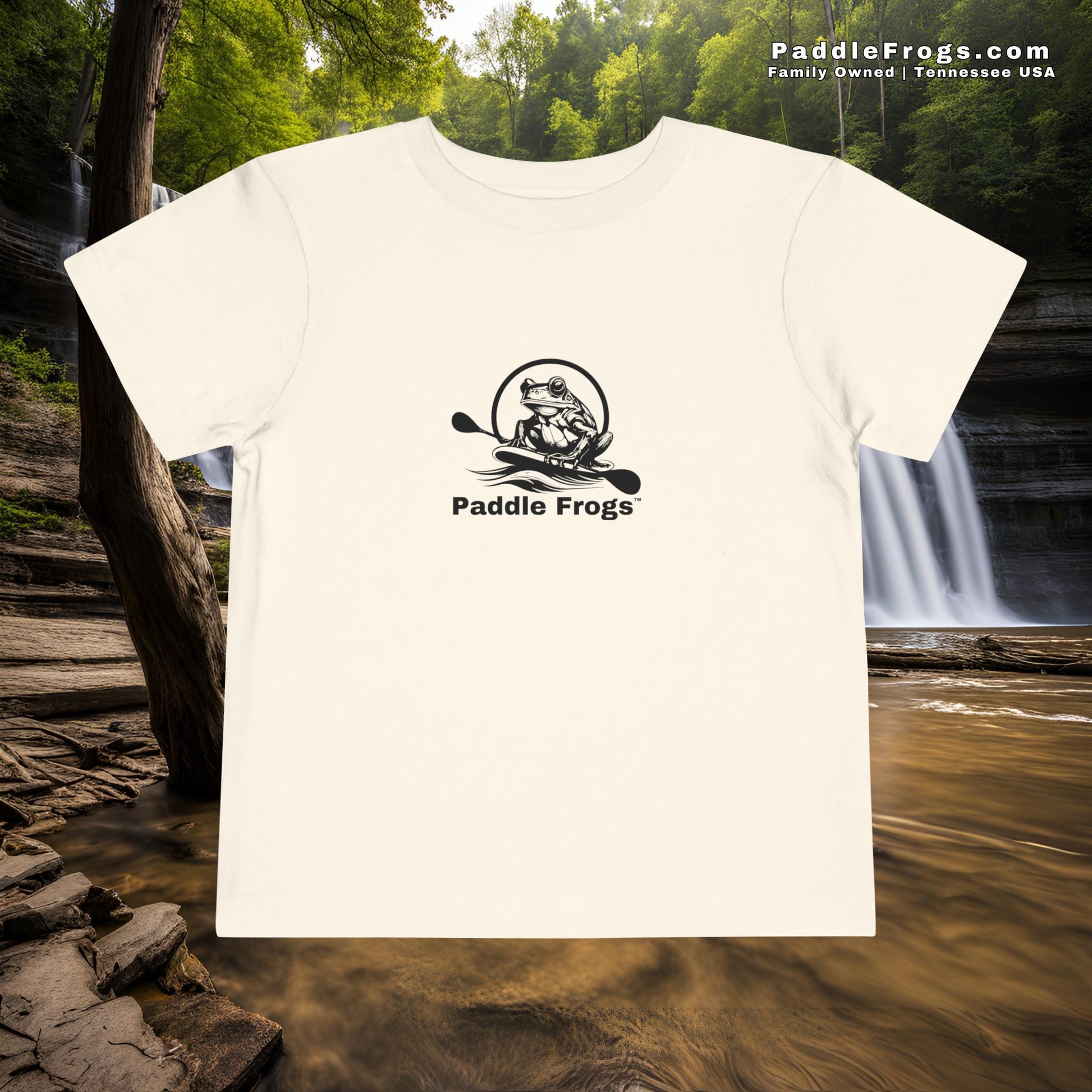 Black on White Paddle Frogs - kids youth unisex Tee, comfortable outdoor T-Shirt for nature lovers and paddle sports lovers