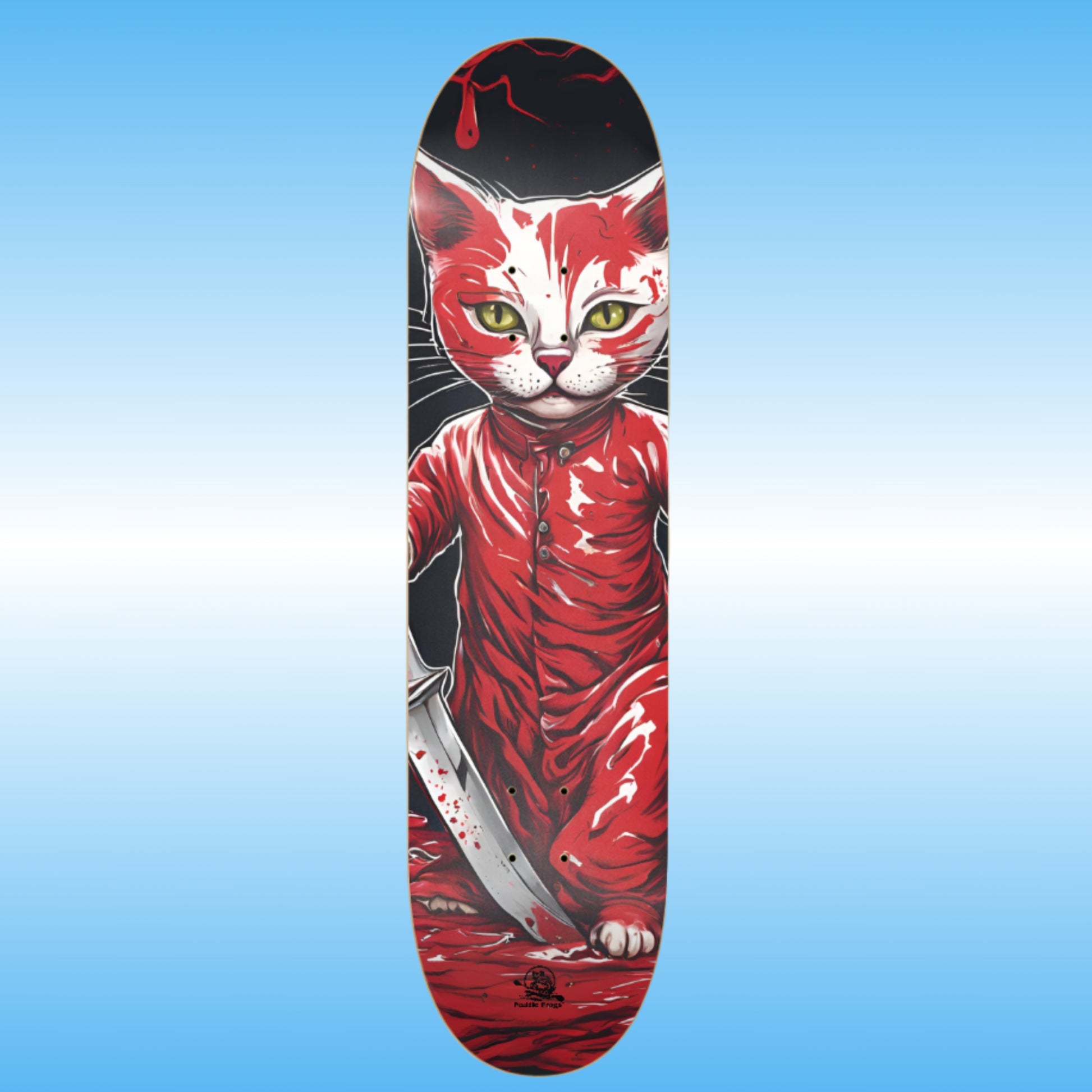 Bloody Kitty | Professional Skateboard Deck | Paddle Frogs | straight shot angle photo of the Skate Deck