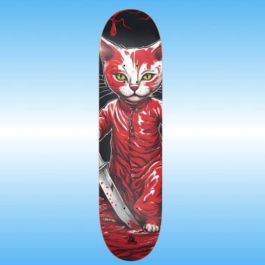 Bloody Kitty | Professional Skateboard Deck | Paddle Frogs | straight shot angle photo of the Skate Deck