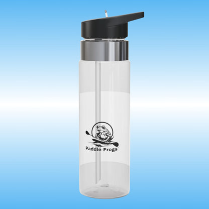 Blue Frog | Crystal Clear Water Bottles Paddle Frogs (Backside view with Paddle Frogs Logo)