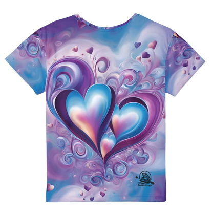 Blue n' Purple Hearts | Kids Sports Shirt