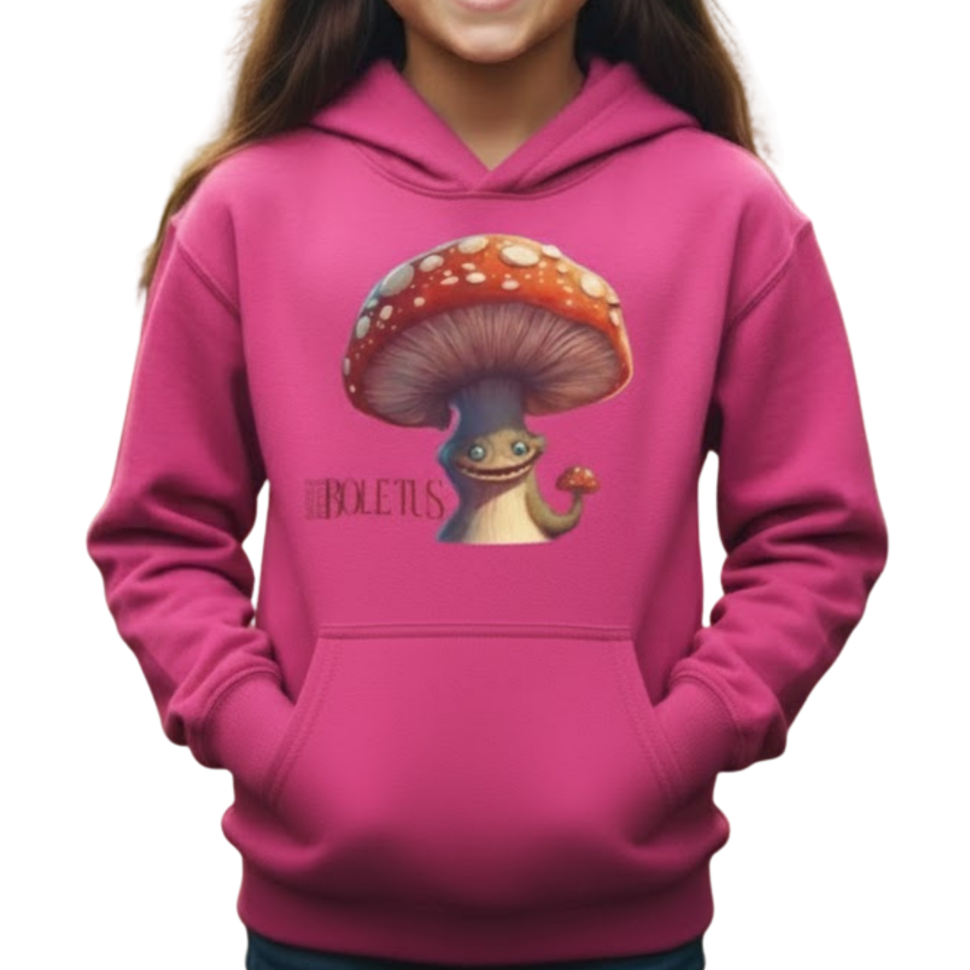 Boletus’s Bounce: The Forest-Floor Flight Jacket Berry pink hoodie transparent background