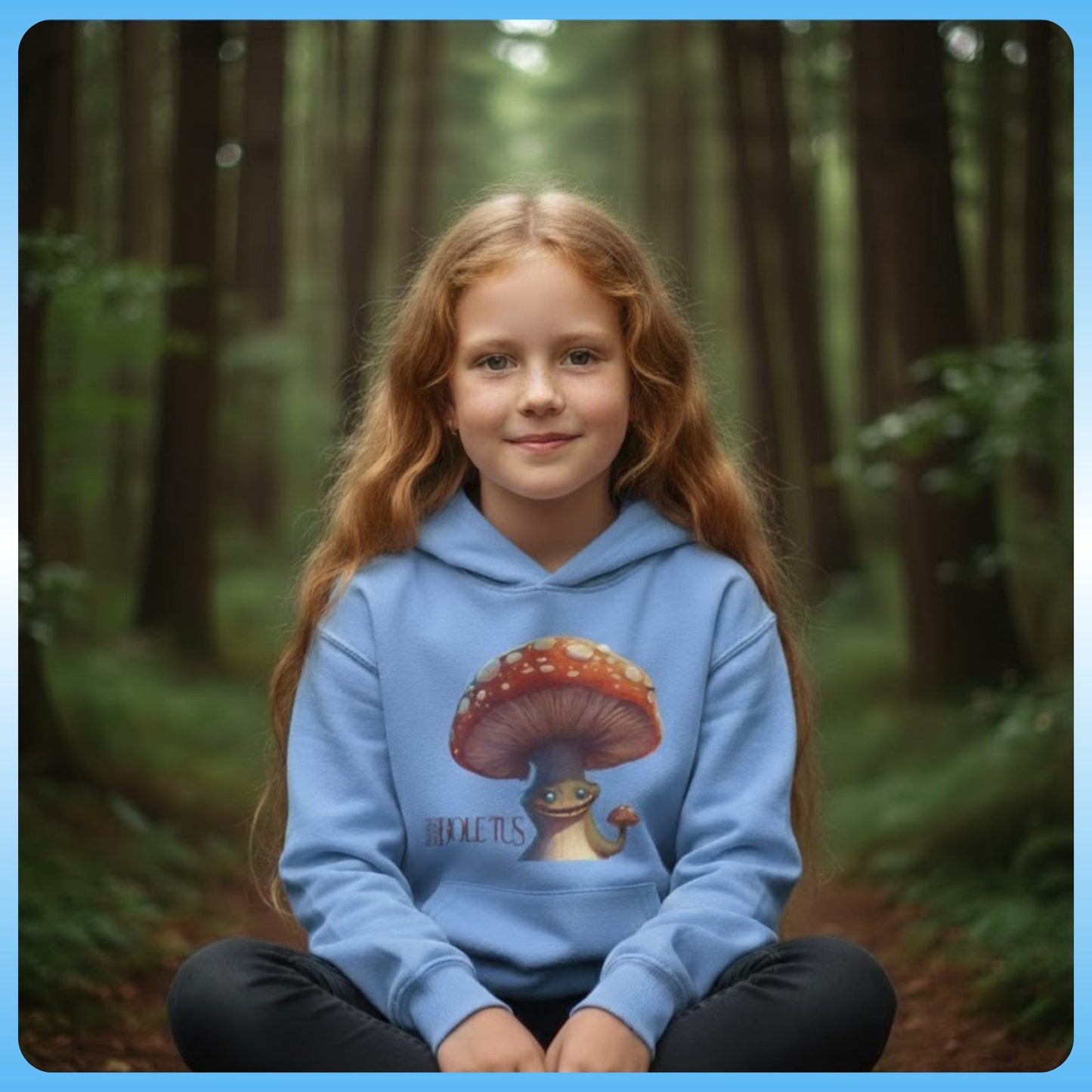 Boletus’s Bounce: The Forest-Floor Flight Jacket Carolina Blue hoodie