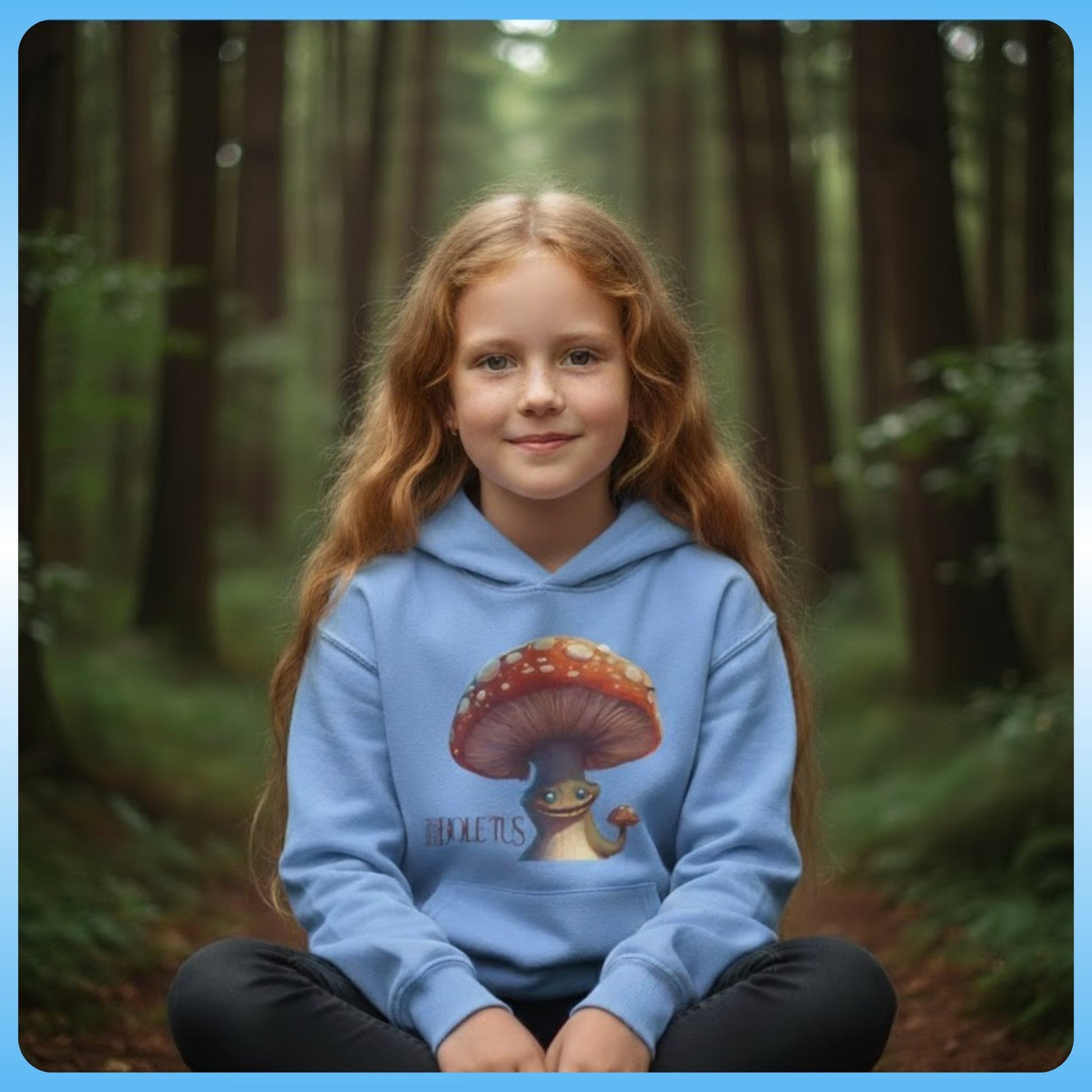 Boletus’s Bounce: The Forest-Floor Flight Jacket Carolina Blue hoodie