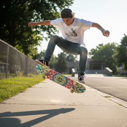 Bradley kickflip with the Celestial Navigator: Star Dome 7.5 popsicle skateboard deck