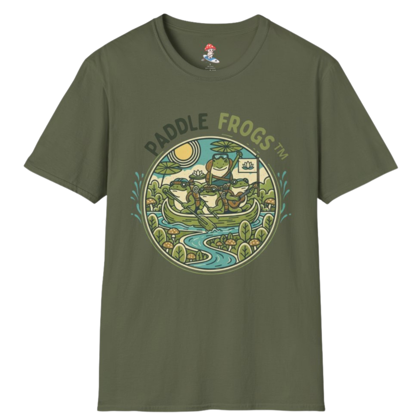 Canoe Voyage Paddle Frogs: T-shirt  on transparent background