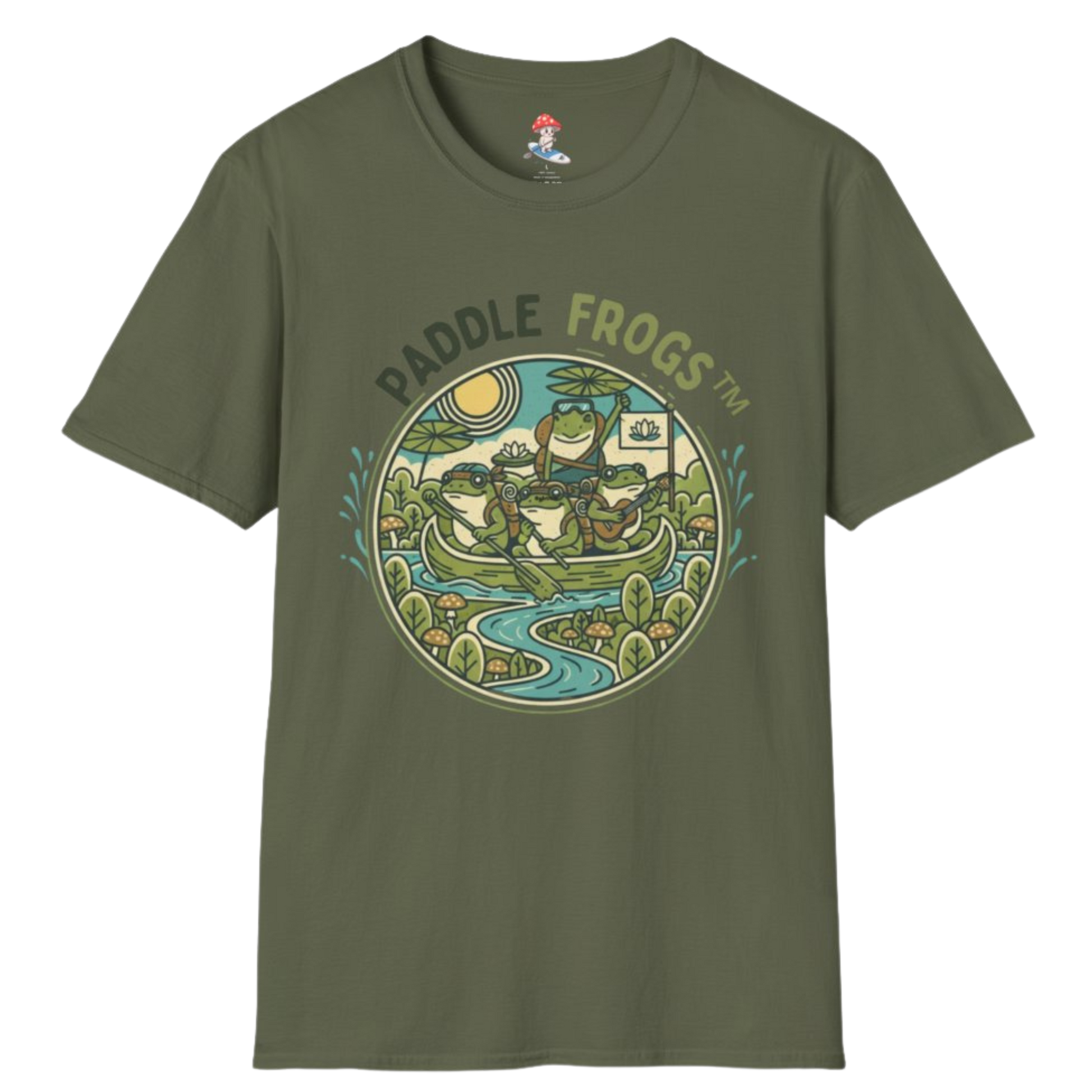 Canoe Voyage Paddle Frogs: T-shirt  on transparent background