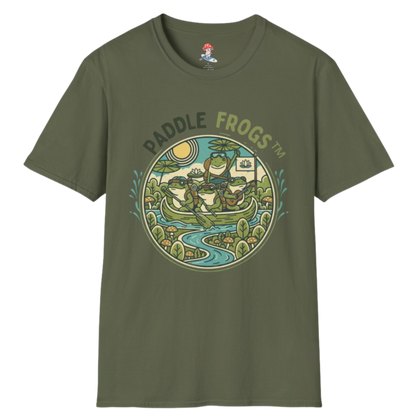 Canoe Voyage Paddle Frogs: T-shirt  on transparent background